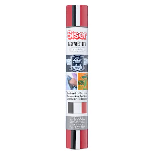 8 Packs: 3 ct. (24 total) Siser® Easyweed® Heat Transfer Vinyl Sampler, Red, White & Black